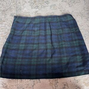 Abercrombie & Fitch Green and Navy Plaid Mini Skirt